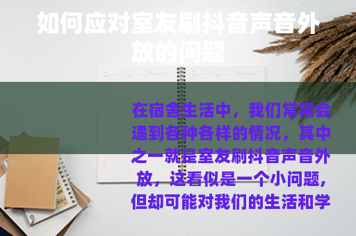 如何应对室友刷抖音声音外放的问题
