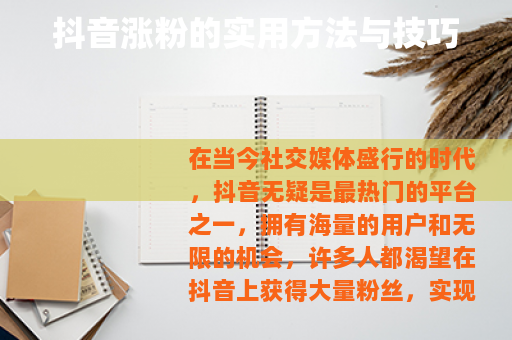 抖音涨粉的实用方法与技巧