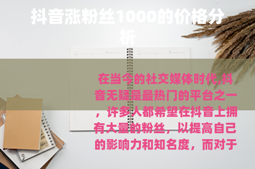 抖音涨粉丝1000的价格分析